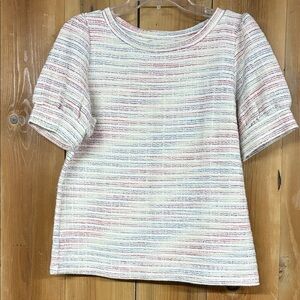 LOFT Multicolor Striped Short Sleeve Tee
